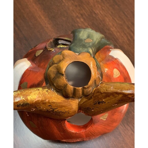 Candle Holder Round Ball Roly Poly Angel Delton Products Hand Painted Cut Out - Picture 10 of 11